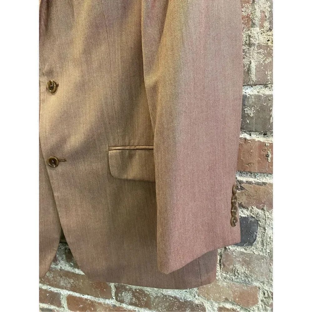 BILL BLASS Essentials Poly/Rayon Sports Coat Suit Jacket Blazer Metallic Brown/B